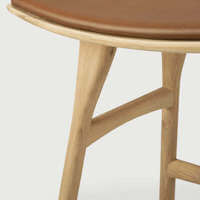 Osso Stool with Cognac Leather